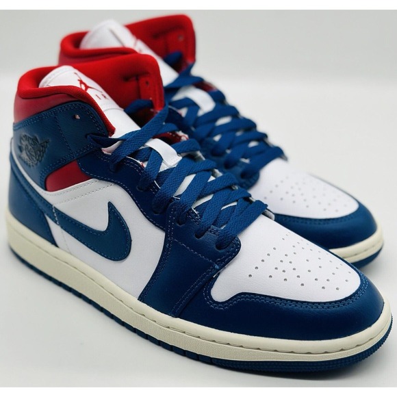 NEW Nike Air Jordan 1 Mid USA French Blue Red White BQ6472-146 Women's Sz Multi - Picture 3 of 6